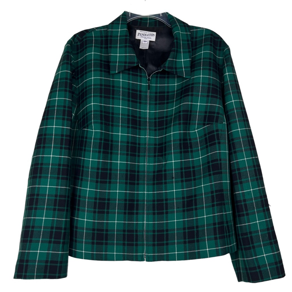 Pendleton Virgin Wool Plaid Full Zip Jacket - image 1